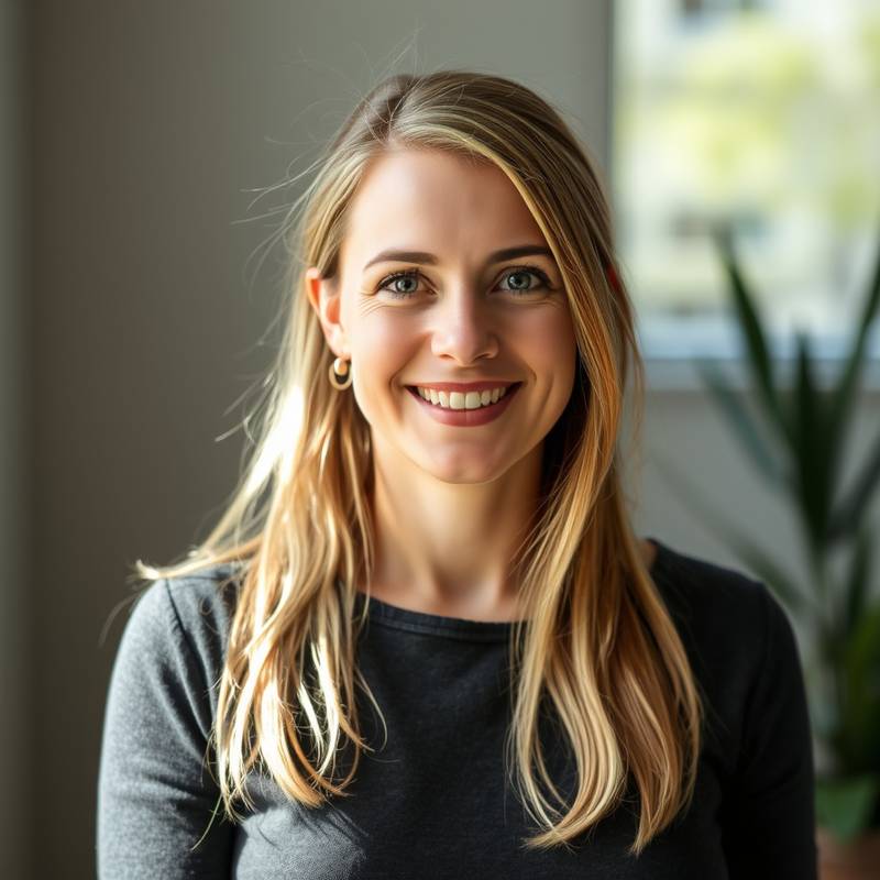 Portret van Sophie de Vries, een enthousiaste projectmanager